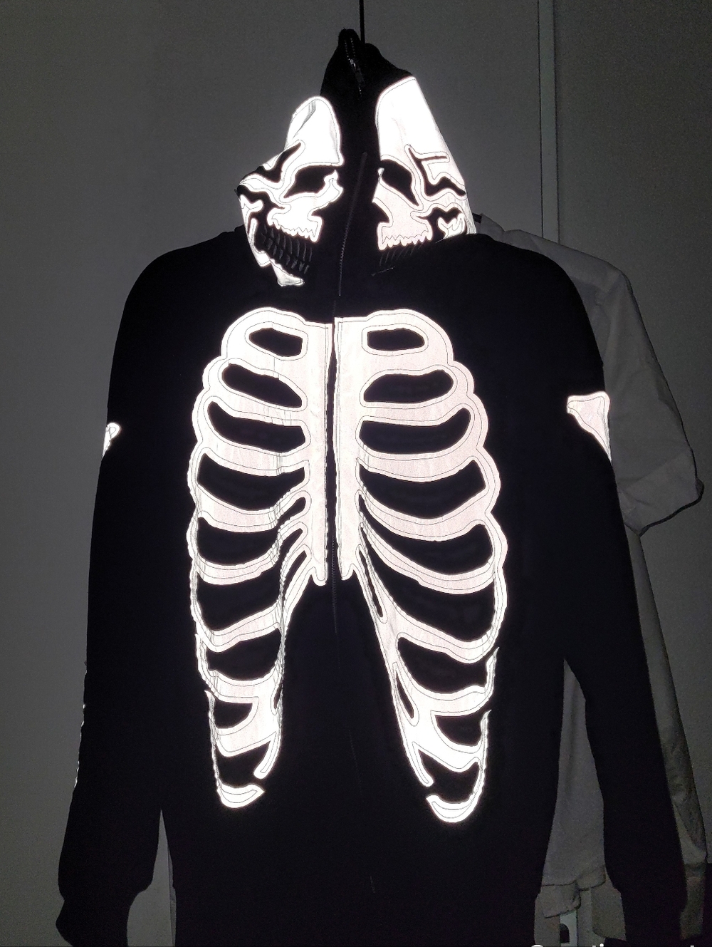Reflective Glowing Skeleton Zip Up Jacket